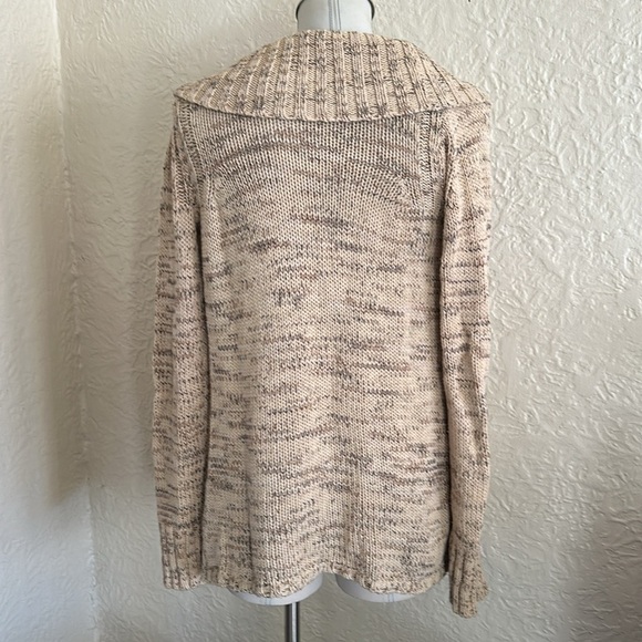Anthropologie Yellow Bird Beige Cream Marled Knit Wrap Crossover Sweater Small - Picture 6 of 11